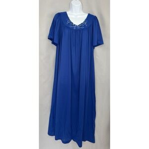 Vintage Y2K Shadowline Women's Maxi‎ Nightgown  Blue  Sz 3X